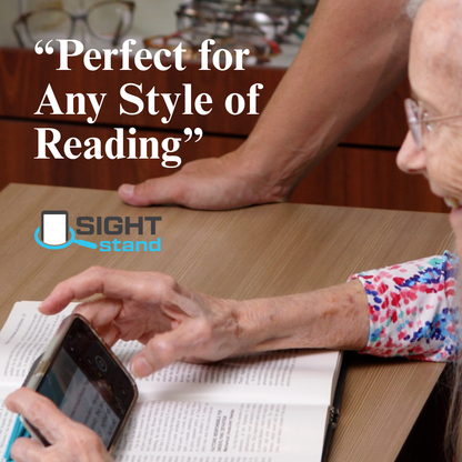 All New, Doctor Recommended SightStand For Reading Independence - FREE Lens Clip Included
